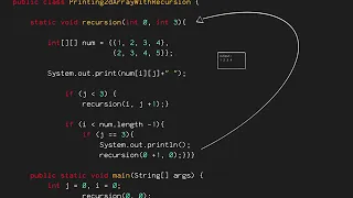 Printing 2d array using recursion
