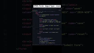 HTML Input Type Reset with Example Clear Form Fields Easily