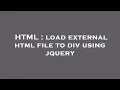 HTML load external html file to div using jquery