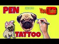 How to make temporary Pug dog pen tattoo