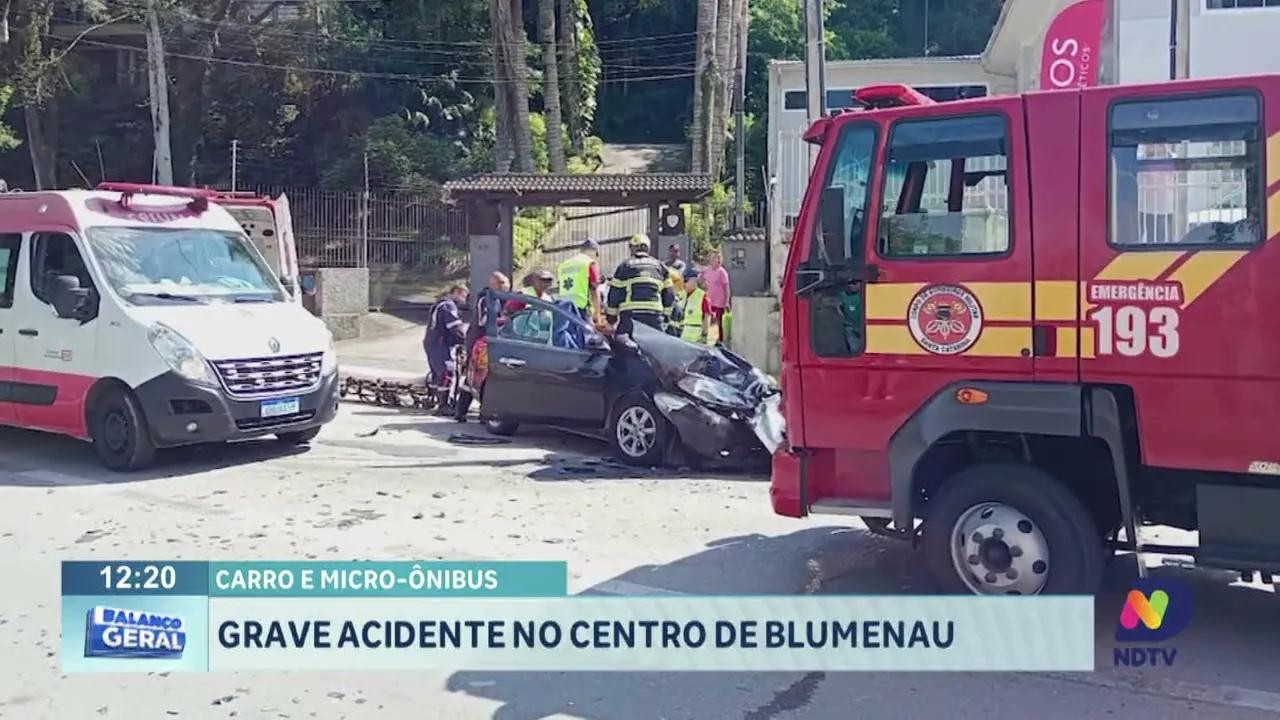 Grave acidente no centro de Blumenau