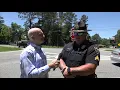 Sgt Brian Scott with Dublin Police Dept on New Stop Sign in Dublin