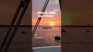 Moved onto our boat today!  This is now our view! 😍 #sailing #yachtlife #sunset #england #swale