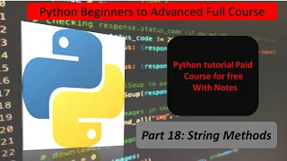 String Methods in Python Python Full Tutorials in Hindi Beginners to Advanced Part 18