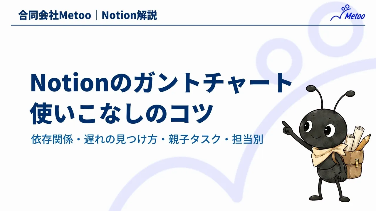 Notionのガントチャート活用術｜依存関係・親子タスク・担当別で進捗を管理 のサムネイル