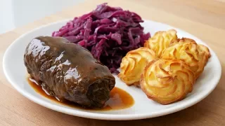 Original Sächsische Rinderroulade mit Apfelrotkohl. 