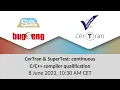 CerTran SuperTest continuous C C compiler qualification - Joint webinar with BUGSENG