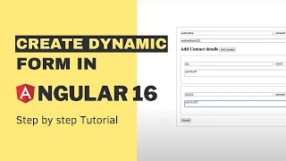 How to create dynamic form in angular 16