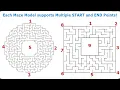 Maze Generator Software Settings and Features