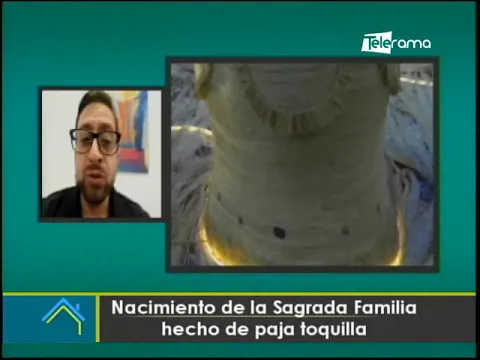 Nacimiento de la Sagrada Familia hecho de paja toquilla