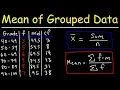 Mean, Median, and Mode of Grouped Data \u0026 Frequency Distribution Tables   Statistics