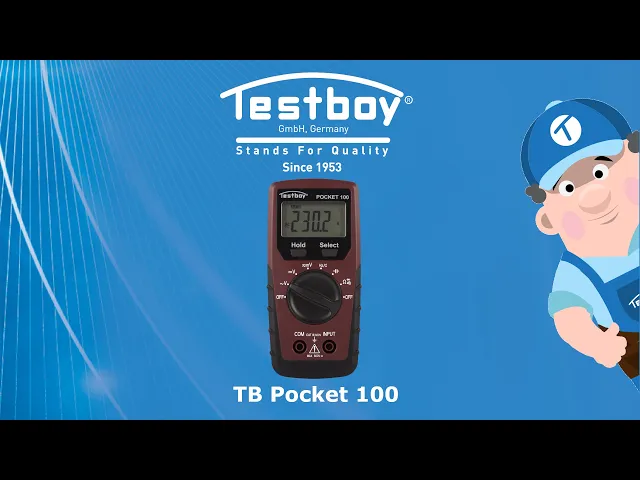 Дигитален мултицет CAT III 0...600Vac/dc, LCD и звук, Testboy Pocket 100, TESTBOY, 4028532130022