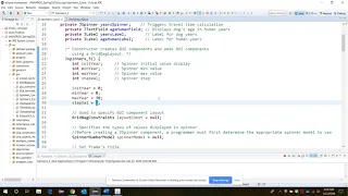 GUI input with JSpinners - JAVA