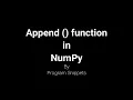 Append function in NumPy
