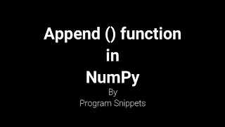 Append function in NumPy