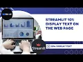 Python Streamlit Tutorial Displaying Text on Web page Episode 4 Tech N Life