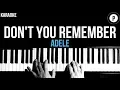 Download Lagu Adele - Don't You Remember Karaoke Slower Acoustic Piano Instrumental Lyrics
