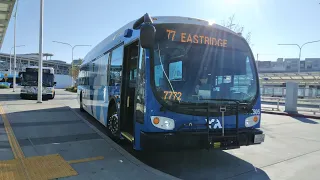 Santa Clara VTA 2017 Proterra Catalyst BE40 7505 on Route 77