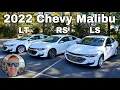 2022 Chevy Malibu LS Malibu RS Malibu LT Comparison