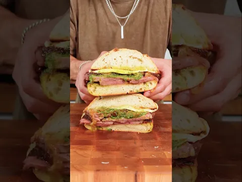 Ultimate steak sandwich 🥩 w/ @TheSteakLad #shorts