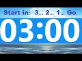 3 Minute Countdown Timer - Beep Time Remaining at Each Minute NO ADS DURING TIMER