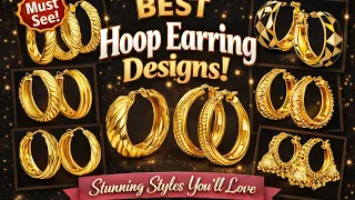 Latest gold hoop earrings design videos / long, stud, daily wear earrings design for women 