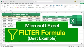 How to use Filter Formula in Microsoft Excel Filter Function in Excel