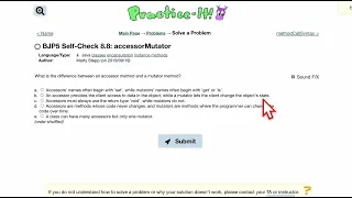 Java Practice It Self-Check 8 8 accessorMutator classes encapsulation instance methods