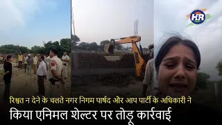 रिश्वत न देने के चलते आप पार्टी के अधिकारी ने किया एनिमल शेल्टर पर तोड़ू कार्रवाई