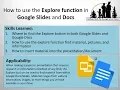 How to use the Explore function in Google Slides and Docs