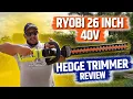 Ryobi 26 Inch 40V Brushless Motor Hedge Trimmer Review Overgrown Hedge Trimming