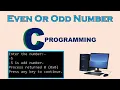 Even Or Odd Number C Programming