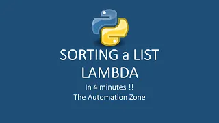 Sort a List using Lambda Expression - Python Tutorial 20