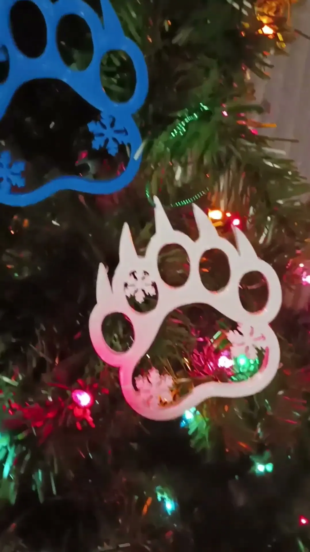 Bear Paw Print Christmas Ornament