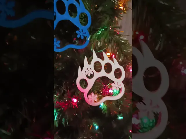 Bear Paw Print Christmas Ornament  video thumbnail