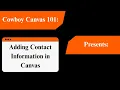 Adding Contact Information to Canvas