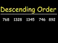 GED Math - How to Arrange Whole Numbers in Descending Order