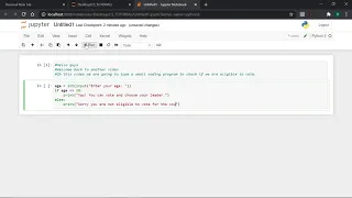 Question 6 - Checking if you are eligible to vote in Python