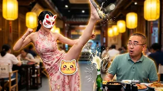 故意设局整蛊反被上一课？小姐姐反手亮出开瓶绝活，现场观众全看傻了！【猫猫小可爱】
