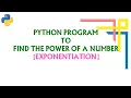 GE8161 PSPP LAB EX 3-Find Power of Number Exponentiation pspp lab