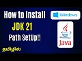How to Install JDK 21 JAVA - Tamil Path Setup Windows