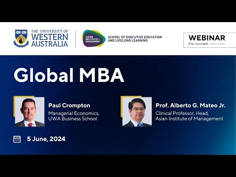 Online Webinar on AIM x UWA's Global MBA Program