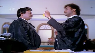 lawyer ravichandran drinks poison to win case yuddha kanda kannada movie ultimate scene
