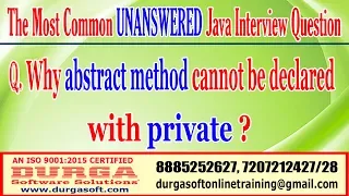 Java Tutorials Why Abstract Method cannot be declared with Private by DURGA Sir