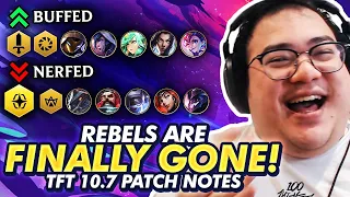 WHAT'S OP NOW?! REBELS ARE GONE! GP NERFED! Scarra's TFT Patch 10.7 Rundown | Teamfight Tactics