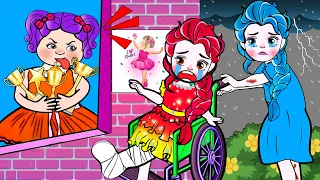 Paper Dolls Dress Up - Elsa Saves Poor Ballerina From Mean Rich Girl