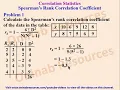 Correlation Statistics 1 Spearman s Rank Correlation Coefficient Untied Ranks