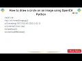 How to draw a circle on an image using OpenCV Python
