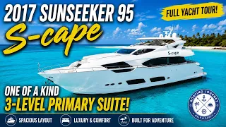 Sunseeker 95 “S-cape” | Luxury Yacht Tour with a 3-Level Owner’s Suite | Boating Journey