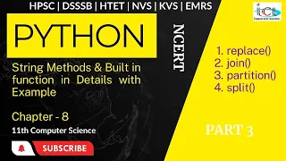 String Built in Function part 3 chapter 8 class 11 python tutorial in Hindi python for beginners